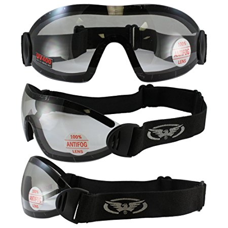 2 Sky Dive Goggles Clear Smoke Skydiving New These Have Shatterproof Polycarbonate Lenses And UV400 Filter for Maximum UV Protection