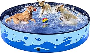 Yaheetech Hundepool für Hunde, Swimmingpool 160 x 30 cm, Schwimmbecken Hund Planschbecken, Faltbarer Pool Badewanne Wasserbecken, Ozean Blau