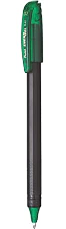 Pentel EnerGel 0.7mm Metal Tip Roller Gel Pen (Green, Pack of 6) With Free Pen By DTL Company™