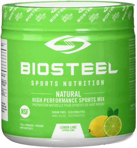 Biosteel High Performance Sports Drink Powder, Naturally Sweetened with Stevia, Lemon Lime, 140 Gram