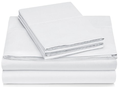 Pinzon 400-Thread-Count Hemstitch Egyptian Cotton Sheet Set - Full, White