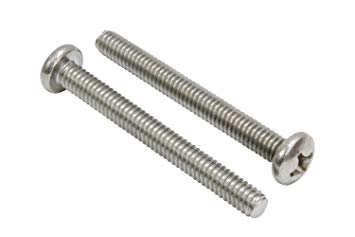 #10-24 X 2-1/2" Stainless Pan Head Phillips Machine Screw, (25 pc), 18-8 (304) Stainless Steel Screw by Bolt Dropper