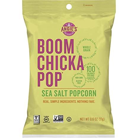 Angie's BOOMCHICKAPOP Sea Salt Popcorn, 0.6 oz.
