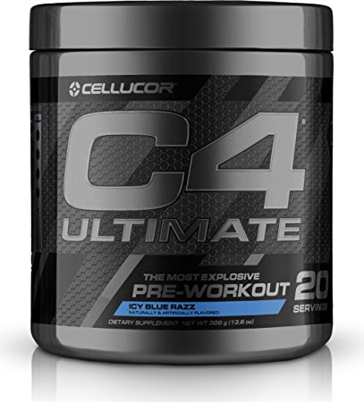 Cellucor, C4 Ultimate, The Most Explosive Pre-Workout Experience, Icy Blue Razz, 20 Servings