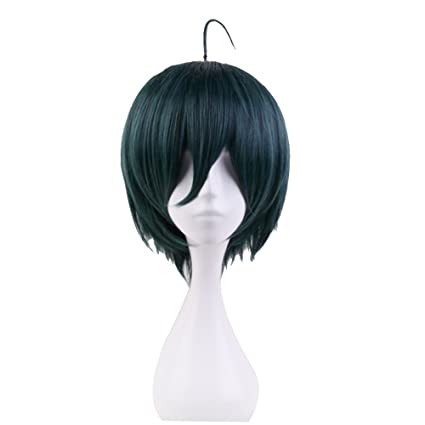 Xingwang Queen Anime Short Straight Deep Green Cosplay Wig with Free Cap