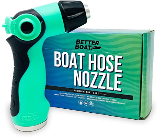 Better Boat Hose Nozzle for Use with Water Hose Garden Hose Marine Grade Washdown Spray Gun for Boats Car RV and Auto