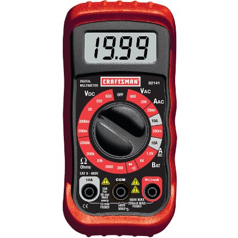 Craftsman 34-82141 Digital Multimeter with 8 Functions and 20 Ranges