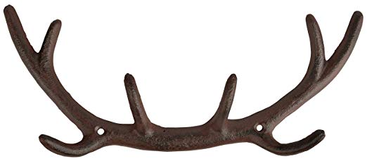 Quirky Cast Iron Antler Coat Hooks. Holds up to 8 coats by Esschert Design