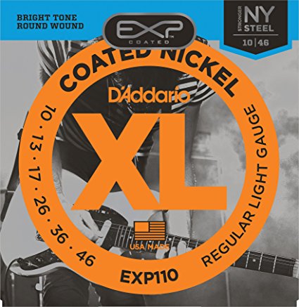 D'Addario EXP110 Coated Electric Guitar Strings, Light, 10-46