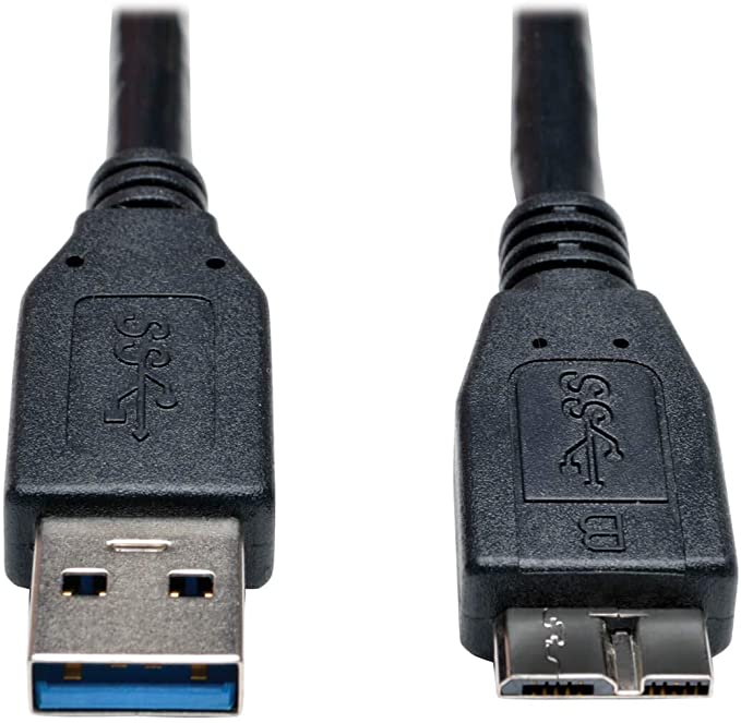 TRIPP LITE USB 3.0 Super Speed Device Cable A to Micro-B M/M Black, 1-Feet (U326-001-BK)