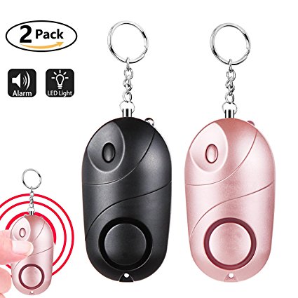 Personal Alarm, 130 dB Emergency Self Defense Personal Alarm Keychain with LED Light for Women, Kids, Students, Elderly by Mibote (2 PACK)