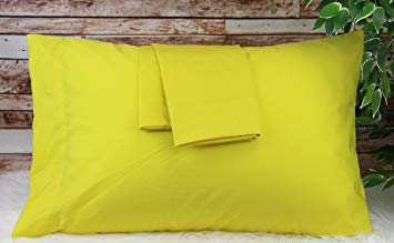 Aiking Home 2-Pack of 280 Thread Count Easy-Care Pillow Case Set, Standard, Yellow