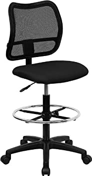 Flash Furniture Mid-Back Black Mesh Drafting Chair