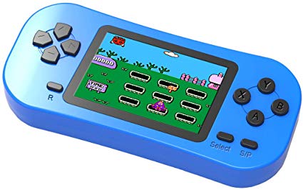 Douddy Kids Retro Handheld Game Console Built in 218 Old School Video Games 2.5'' Display USB Rechargeable 3.5 MM Headphone Jack Arcade Entertain System Children Birthday (Blue)