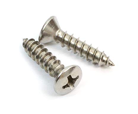 #8 x 1/2" Stainless Oval Head Wood Screws (100pc), 18-8 (304) Stainless Steel Choose Size & Type, by Bolt Dropper