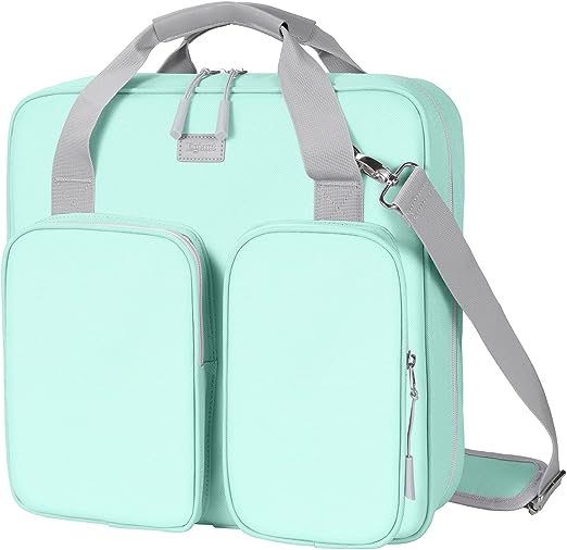 egiant 3 Inch 3 Ring Zipper Binder with Shoulder Strap & Durable Handle & Multi-Pocket - 3" Binder with Zipper for School Girl & Boy,Compatible with 13-Inch MacBook/Tablet -Patent Design Light Blue