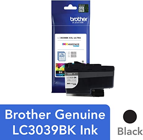 Brother Genuine LC3039BK Single Pack Ultra High-Yield Black INKvestment Tank Ink Cartridge, Page Yield Up to 6,000 Pages, LC3039