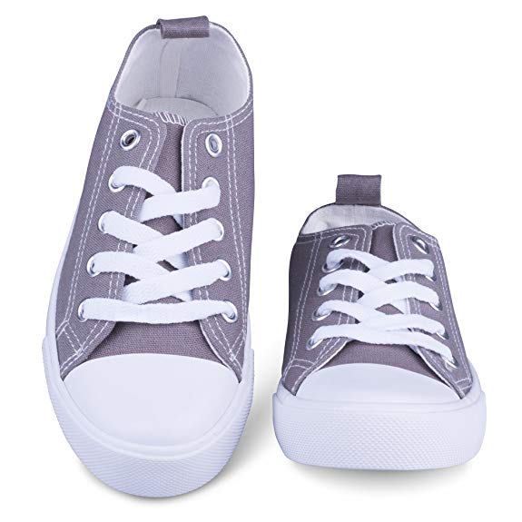 ShoeShox Fashion Canvas Sneakers, Girls Boys Youth Toddlers Kids, Lace up Shoes
