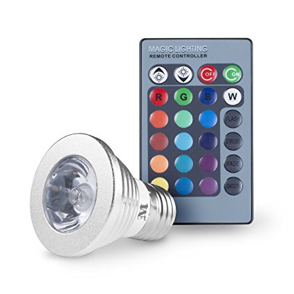 Massimo Magic LED Color Changing Light Bulb with Remote Control 16 Different Color Choices Smooth, Flash or Strobe Mode - Premium Quality & Energy Saving Lamp (1 Pack   1 Remote)