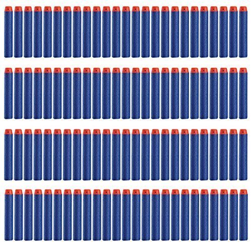 Topways® 100 Pcs 7.2cm Foam Darts Refill Bullet for Nerf N-strike Elite Series Blasters Toy Gun (Blue)