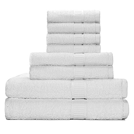 Alurri Luxury Bath Towels Gift Set by Hotel/Spa Super Soft and Quick Absorbent Bathroom (White)