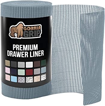 Gorilla Grip Original Drawer and Shelf Liner, Non Adhesive Roll, 20 Inch x 30 FT, Durable and Strong, Grip Liners for Drawers, Shelves, Cabinets, Storage, Kitchen and Desks, Light Blue