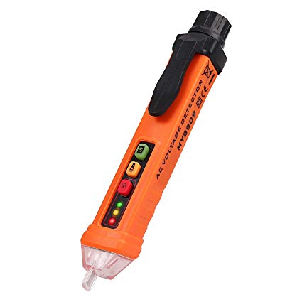 Neoteck Non-Contact Dual AC Voltage Detector Test Pen Adjustable Sensitivity 12-1000V/48V-1000V with LED Indicator Alarm Mode, Live/Null Wire Judgment