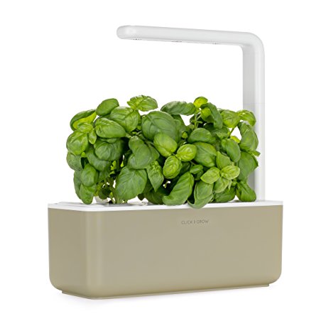 Click & Grow Smart Garden 3 Indoor Gardening Kit (Includes Basil Capsules), Beige