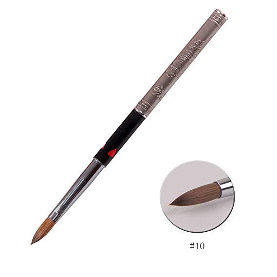 ANGNYA 1 pcs Acrylic Nail Brush Kolinsky Hair Brushes Professional Nail Art Design Polish Brush Pen 10#
