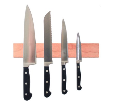 Tastywood 12 Cherry Magnetic Knife Strip  Wooden Knife Holder