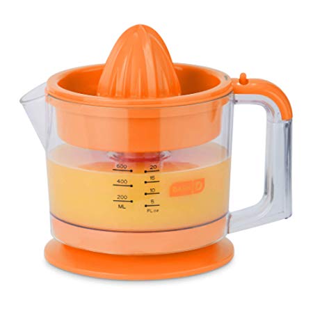 Dash Citrus Juicer Extractor: Compact Juicer for Healthy Juice, Oranges, Lemons, Limes, Grapefruit & other Citrus Fruit with Easy Pour Spout   32 oz Pitcher -  Orange