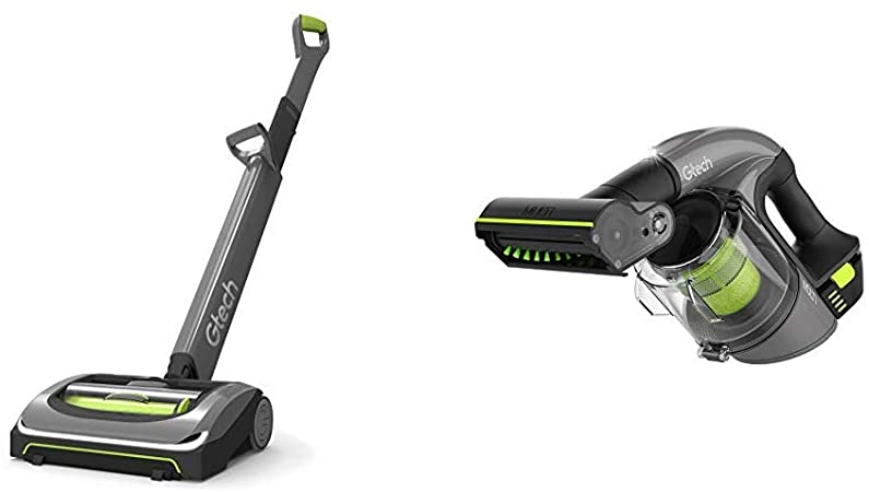Gtech AirRam MK2 Cordless Vacuum Cleaner, 22 V, Grey &  Multi MK2 Handheld Vacuum Cleaner, 22 V, Grey/Green/Black