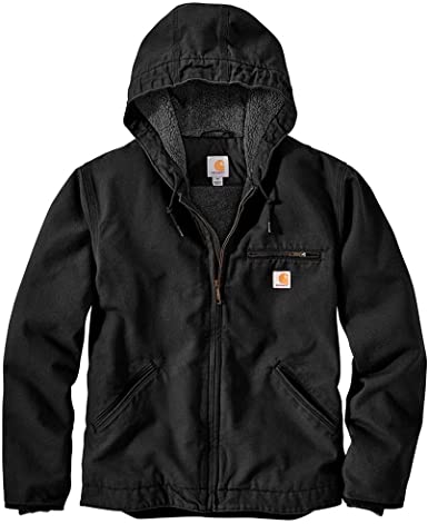 Carhartt Men's Relaxed Fit Washed Duck Sherpa-Lined Jacket