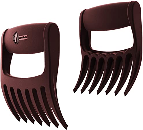 Meat Claws - Talon TIP Pulled Pork SHREDDERS - Extra 7th BBQ Fork Shreds Handles & Carves for Grill Smoker or Slow Crock Pot Cooker Handler - Barbecue Grilling & Smoking Accessories Set (Merlot)