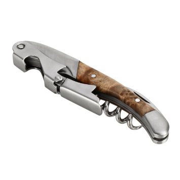 BDQFEI(TM) multifunction Waiters Corkscrew stainless steel&solid wood wine Bottle Opener and Foil Cutter with box