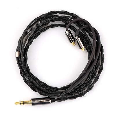 Linsoul Tripowin Zombur 4N High Purity OFC Oxygen Free Cable HiFi IEM Cable with Microphone, Cotton Yarn Outer Layer for Audiophile Replacement Cable (Without MIC, 3.5, MMCX)