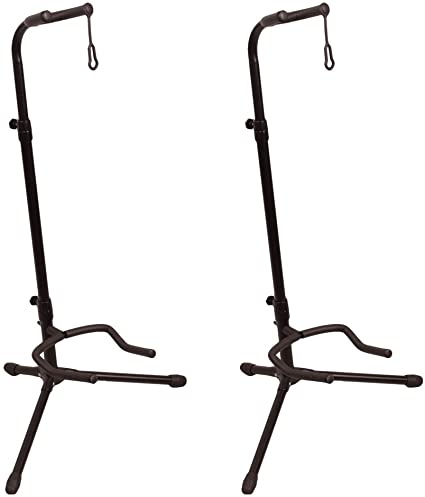ChromaCast Upright Guitar Stand 2-Tier Adjustable, Extended Height-Fits Acoustic, Electric, Bass, and Extreme Body Shaped Guitars, 2 Pack