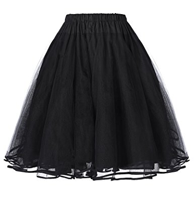 JS Fashion Vintage Dress Belle Poque Women's Petticoat Crinoline 50's Christmas Tutu Underskirts (2 Layers)