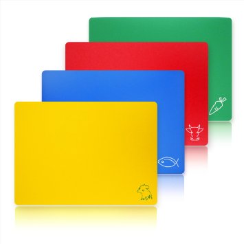 New Star Foodservice 28706 Flexible Cutting Board 12-Inch by 15-Inch Assorted Colors Set of 4