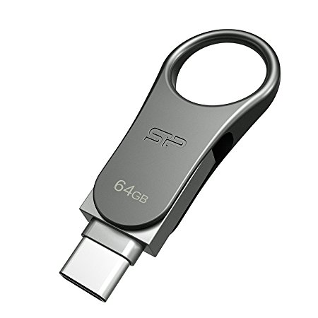 Silicon Power C80 64GB Type C Swivel Dual Flash Drive (USB-A 3.0/ USB-C) Ready for Smartphones, Tablets and New Macbook