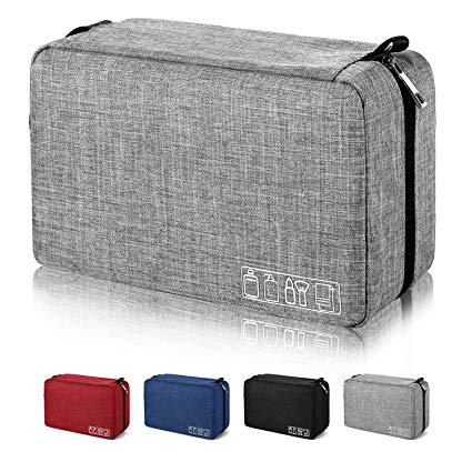 Mens Toiletry Bag Hanging Travel Shaving Dopp Kit Waterproof Organizer Bag Perfect Travel Accessory Gift (Gray)