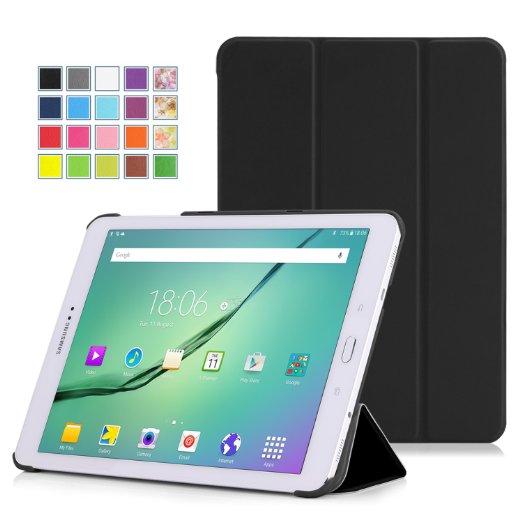 MoKo Tab S2 97 Case - Ultra Slim Lightweight Smart-shell Stand Cover Case With Auto Wake  Sleep for Samsung Galaxy Tab S2 97 Android 50 2015 Version BLACK