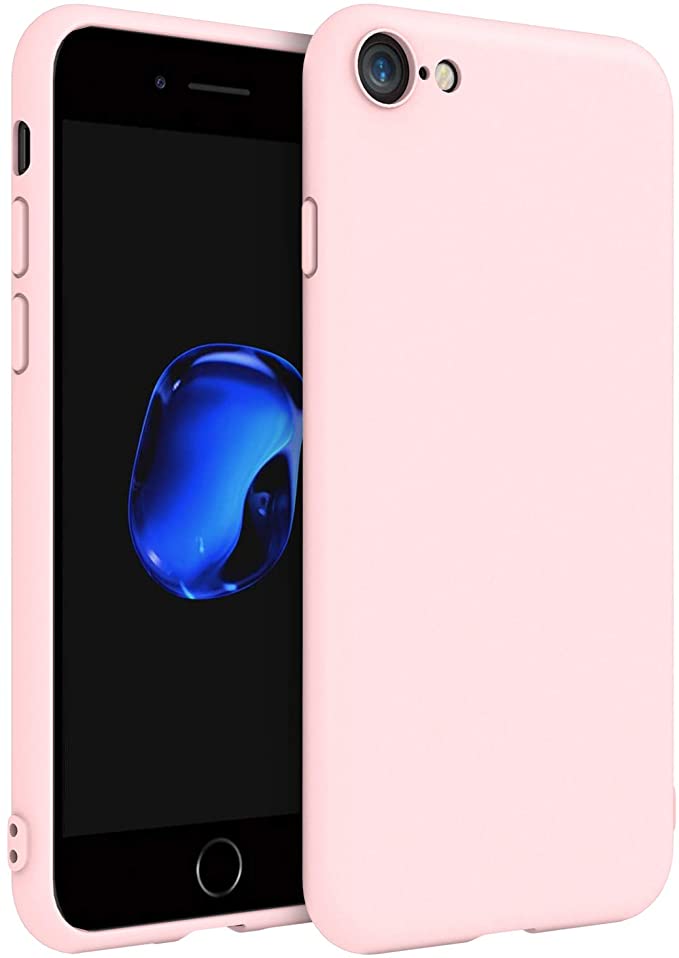 EasyAcc Slim Case for iPhone SE2/ iPhone 7/ iPhone 8, Ultra Thin Fit Matte TPU Phone Cases Finish Profile Soft Back Protective Cover Compatible with iPhone SE2/7/8-Pink