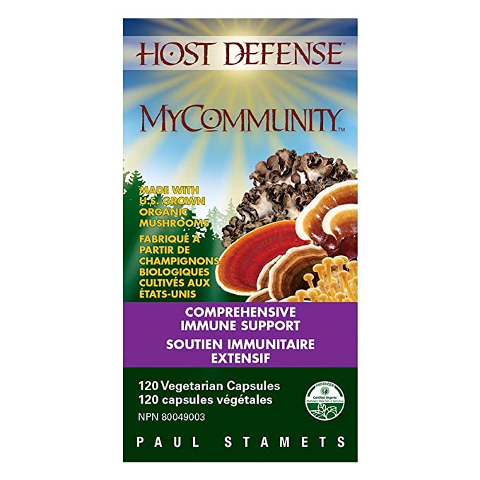 Host Defense Mushrooms | MyCommunity Immune Support | Lion's Mane, Turkey Tail and Reishi | Organic, Vegan | 120 Caps