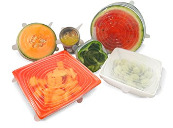 Multi Size Silicone Stretch Lids 6 Pack, Food and Container Covers, Reusable, High Quality and Durable