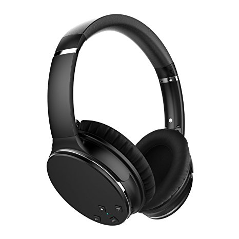 Active Noise Cancelling Headphones,Barsone Hi-Fi Bluetooth Wireless Super Bass Headphones Over Ear, Bluetooth Noise Canceling Headsets,USB Rechargeable Handsfree Headphone With Mic (Black)