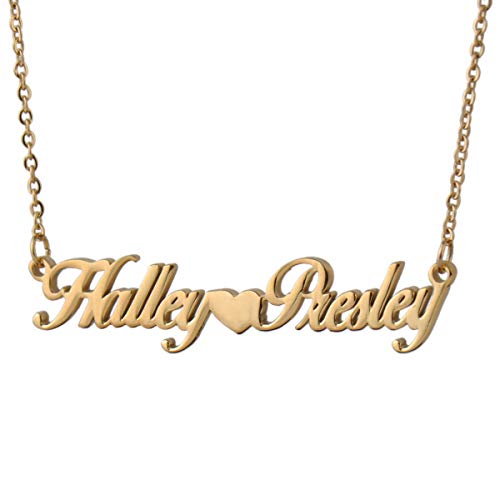 HUAN XUN Personalized Customized Name Initial Necklace Monogrammed Words Girl's Jewelry