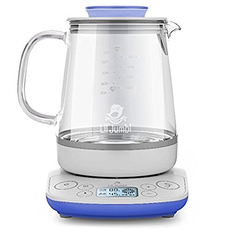 Lil' Jumbl Intelligent Baby Kettle Electric Hot Water Kettle Rapidly Boils & Purifies Water & Milk, Adjust Temperature & Keep Warm Within 1°, Better Option To Bottle Warmer LCD Display, Cordless 40oz