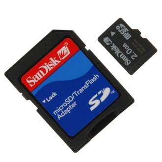 MicroSD 2 GB Memory Card and SD Adapter - Cell Phone Memory Card