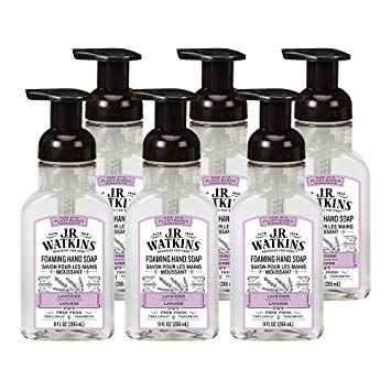 J.R. Watkins Foaming Hand Soap, Lavender, 6 Pack, Scented Foam Handsoap for Bathroom or  Kitchen, USA Made and Cruelty Free, 9 fl oz